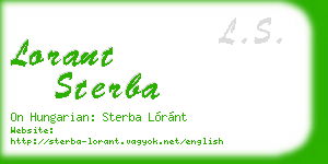 lorant sterba business card